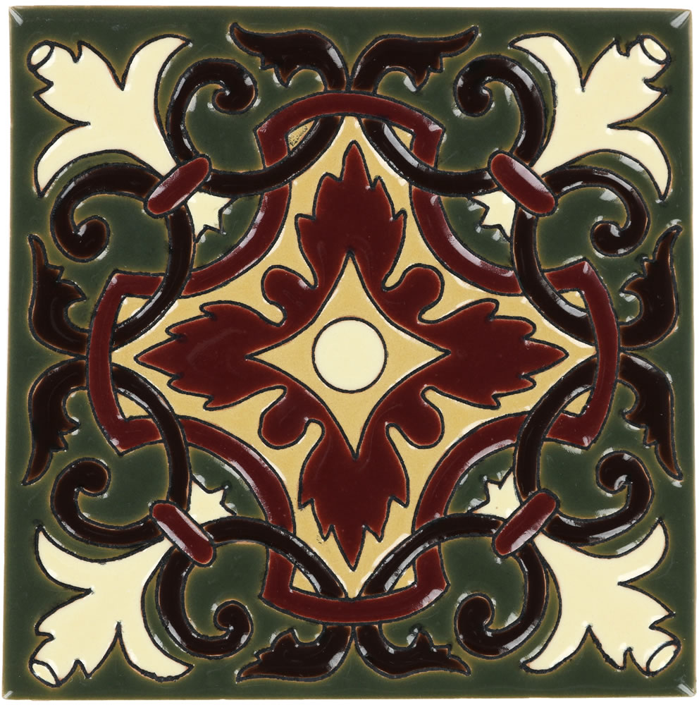 6x6 Olive Trinidad Gloss Santa Barbara Ceramic Tile by Size