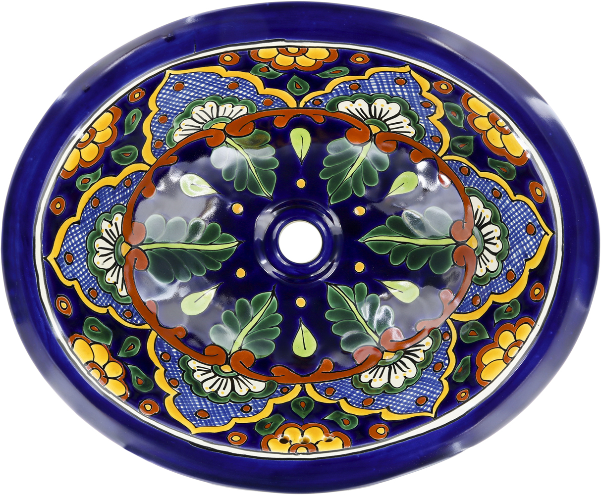 Details about   Mexican Talavera Sink Oval Drop in Handcrafted ceramic LM3