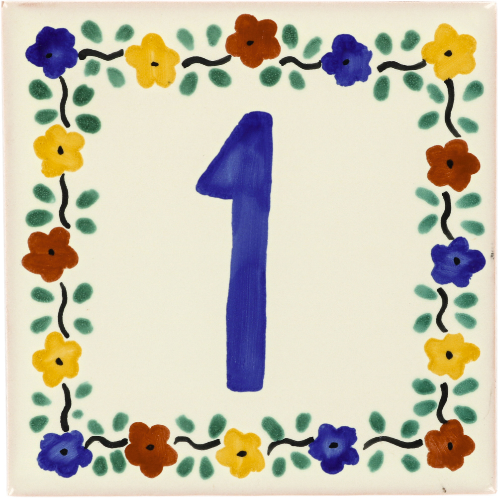 Bouquet Talavera Mexican House Number, Mexican Tile Address Numbers