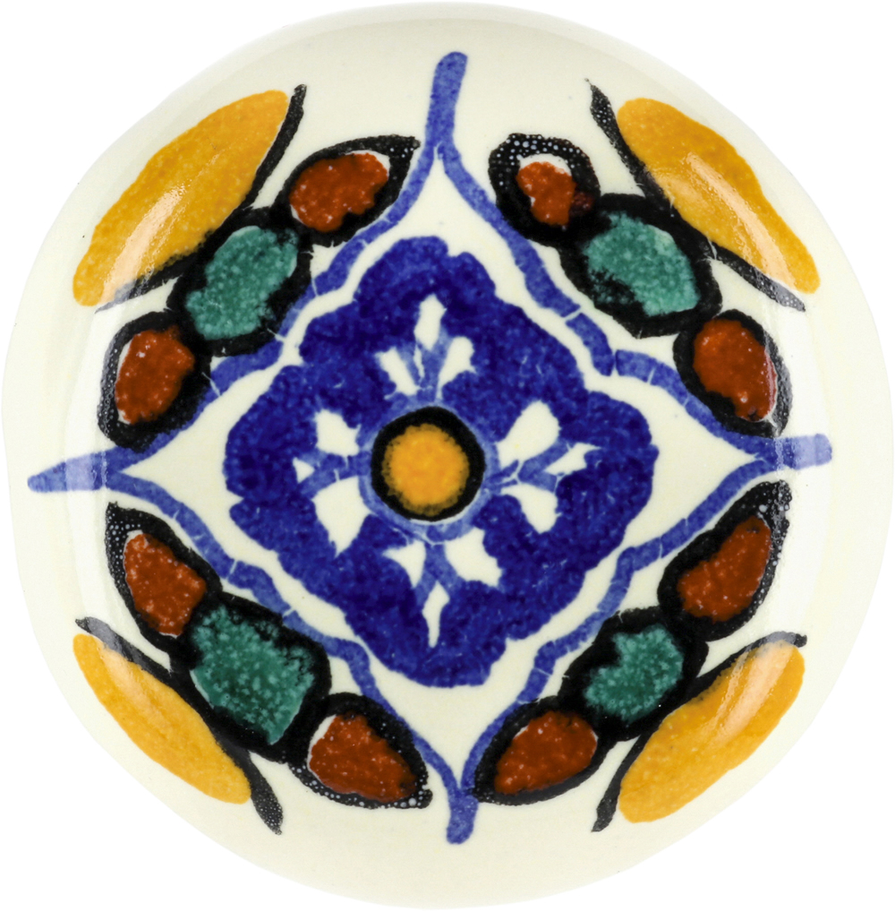 Round Talavera Design Ceramic Knobs Pulls Kitchen Drawer Cabinet Dresser 1198 