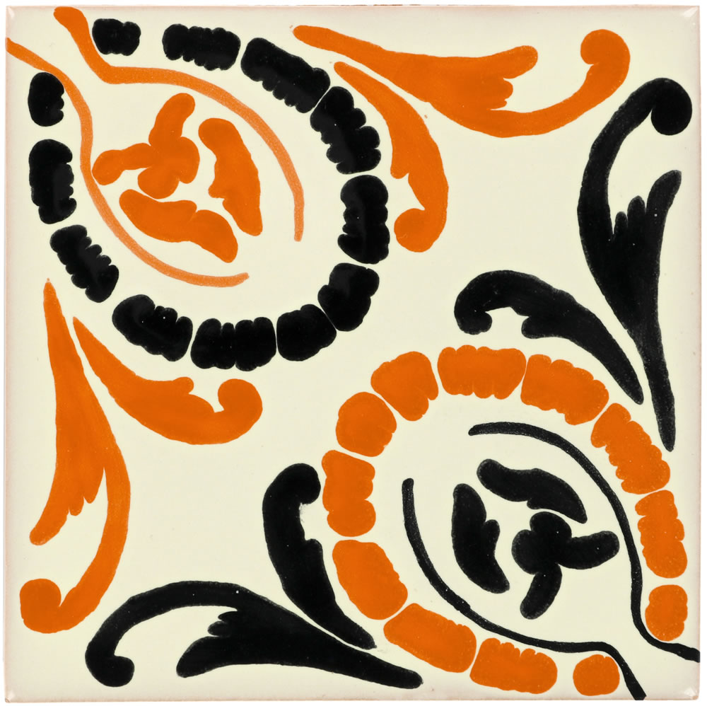 4 x 4 Orange Aurora - Dolcer Ceramic Tile by Size