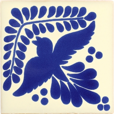 Hummingbird with Leaves Talavera Mexican Tile