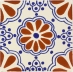 Terra Cotta & Blue Lace Talavera Mexican Tile