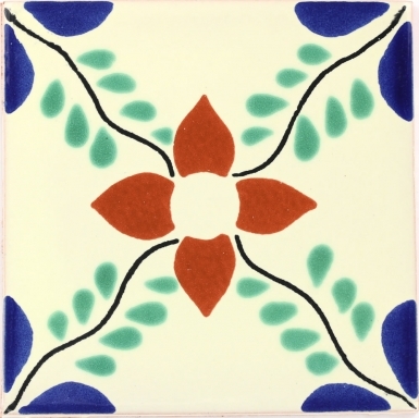 Ivy and Flower Talavera Mexican Tile