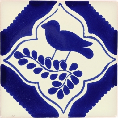 Blue Pajaro Colonial Talavera Mexican Tile