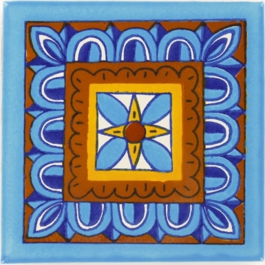 Turquoise Veleta Talavera Mexican Tile
