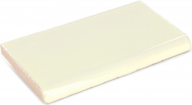 2" x 4.25" Surface Bullnose: Mexican White - Talavera Mexican Tile
