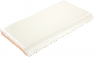 2" x 4.25" Surface Bullnose: Vintage White - Talavera Mexican Tile