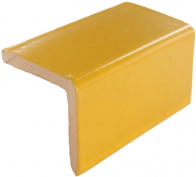 2" x 2" x 4.25" V-Cap: Gold Yellow - Talavera Mexican Tile