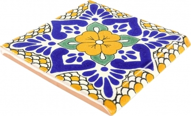 4.25" x 4.25" Surface Bullnose: Polanco - Talavera Mexican Tile