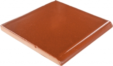 4.25" x 4.25" Surface Bullnose: Rust - Talavera Mexican Tile
