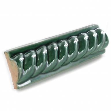 1.75 x 6" Rope Molding: Verde Hoja Talavera Mexican Tile