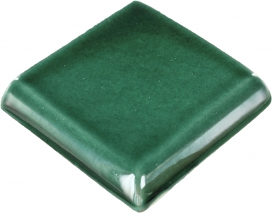 2.125" Double Surface Bullnose: Verde Hoja - Talavera Mexican Tile