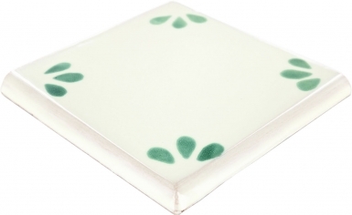 4.25" x 4.25" Double Surface Bullnose: Green Ville - Talavera Mexican Tile