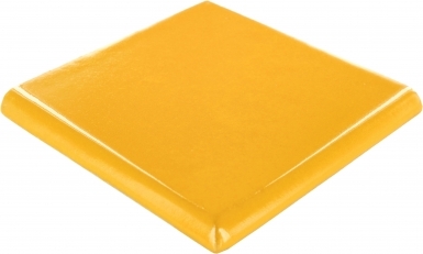 4.25" x 4.25" Double Surface Bullnose: Gold Yellow - Talavera Mexican Tile