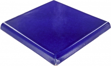 4.25" x 4.25" Double Surface Bullnose: Cobalt Blue - Talavera Mexican Tile