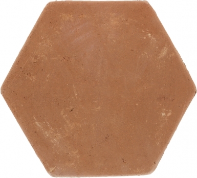 7.75" x 8.375" Unsealed Hexagon - Spanish Mission Red Floor Tile