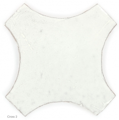 6.5" x 6.5" Ivory Gloss Cross 2 - Tierra High Fired Glazed Field Tile