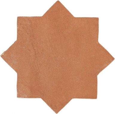 4.25" x 4.25" Eight Point Star Mudejar - Tierra High Fired Floor Tile