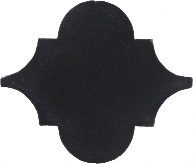 7" x 8.25" Slate Black Low-Luster Arabesque Picket  - Tierra High Fired Glazed Field Tile