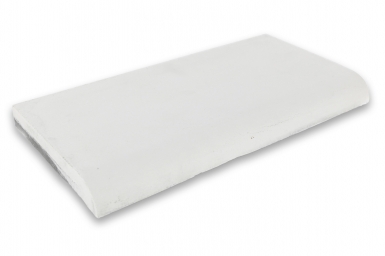 4" x 8" Surface Bullnose: White Flour - Barcelona Cement Floor Tile