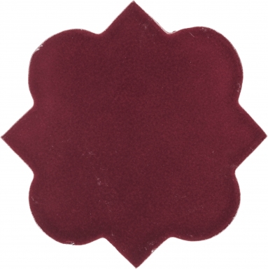 4.625" x 4.625" Merlot Gloss Mudejar 2 - Tierra High Fired Glazed Field Tile