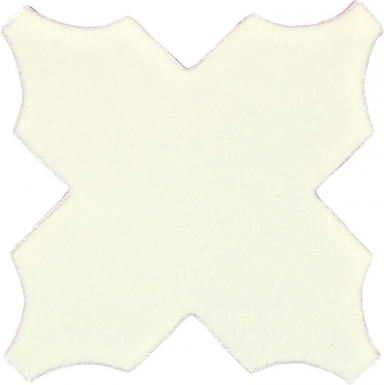 4.75" x 4.75" Vainilla Gloss Mudejar Cross - Tierra High Fired Glazed Field Tile