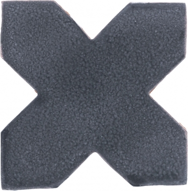 4.25" x 4.25" Gray 3 Matte Cross 1 - Tierra High Fired Glazed Filed Tile