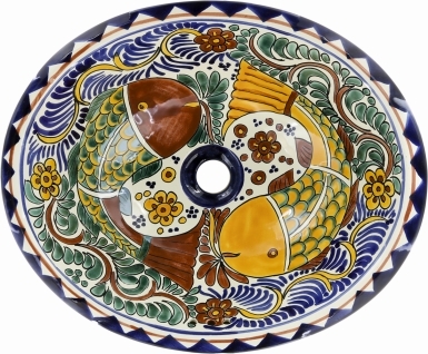 Details about   Mexican Talavera Sink Oval Drop in Handcrafted ceramic LM3