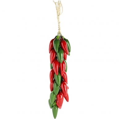 Red and Green Jalapeno Chili - Ceramic Ristra