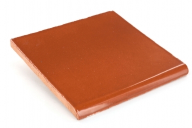 4.25" x 4.25" Surface Bullnose: Rust - Terra Nova Mediterraneo Ceramic Tile