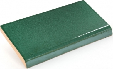 2" x 4.25" Surface Bullnose: Light Green - Terra Nova Mediterraneo Ceramic Tile