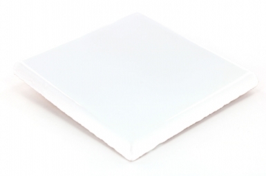 4.25" x 4.25" Double Surface Bullnose: Snow White - Terra Nova Mediterraneo Ceramic Tile