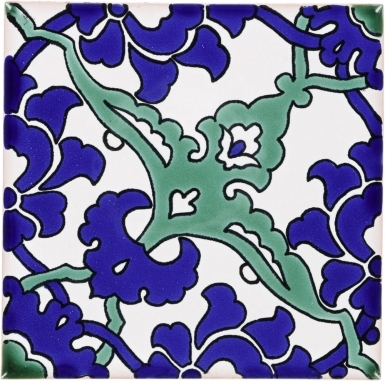 Quarter Bedonia Green & Blue Terra Nova Mediterraneo Ceramic Tile