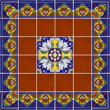Set of 36 Individual Tiles 4.25" x 4.25" - Talavera Mexican Tile Set