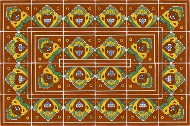 Set of 24 Individual Tiles 4.25" x 4.25" - Talavera Mexican Tile Set