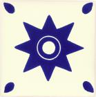 4.25 x 4.25 Blue Star - Talavera Mexican Tile