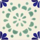 4.25 x 4.25 Green Rocio - Talavera Mexican Tile