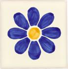 4.25 x 4.25 Blue Daisy - Talavera Mexican Tile