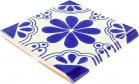 4.25 x 4.25 Surface Bullnose: Blue Isabel - Talavera Mexican Tile