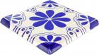4.25 x 4.25 Double Surface Bullnose: Blue Isabel - Talavera Mexican Tile