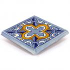 4.25 x 4.25 Double Surface Bullnose: Escudo - Talavera Mexican Tile