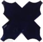 4.75 x 4.75 Navy Blue Gloss Mudejar Cross - Tierra High Fired Glazed Field Tile