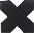 4.25 x 4.25 Slate Black Low-Luster Cross 1 - Tierra High Fired Glazed Field Tile