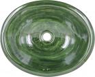 Swirling Green - Ceramic Oval Drop In Bathroom Sink