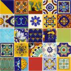 Set of 25 Individual Tiles 4.25 x 4.25 - Talavera Mexican Tile Set