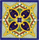 Set of 4 Individual Tiles 4.25 x 4.25 - Talavera Mexican Tile Set