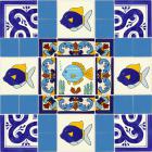 Set of 33 Individual Tiles 2, 2 x 4.25 and 4.25 - Talavera Mexican Tile Set